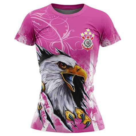 Camiseta Baby Look Rosa Time Corinthians Torcida Feminina Shopee Brasil