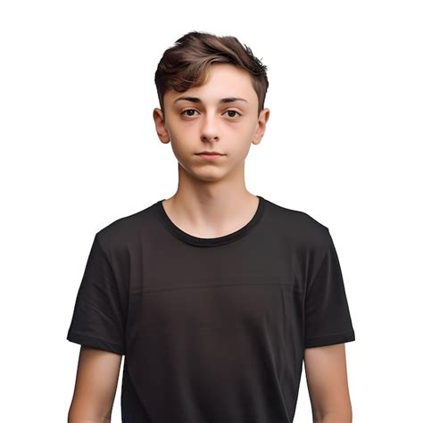 Retrato De Um Jovem De Camisa Preta Isolado Em Fundo Branco Psd Gr Tis