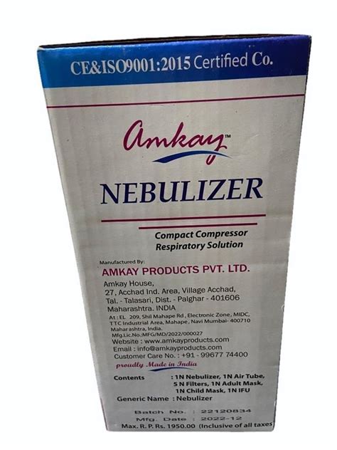 Table Top Amkay Compact Compressor Nebulizer For Nebulization Model