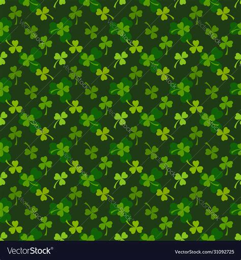 Green Clover Leaves Seamless Pattern Royalty Free Vector