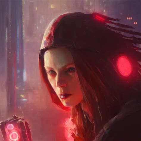 Scarlet Witch Cyberpunk Oil Painting Tooth Wu Greg Stable