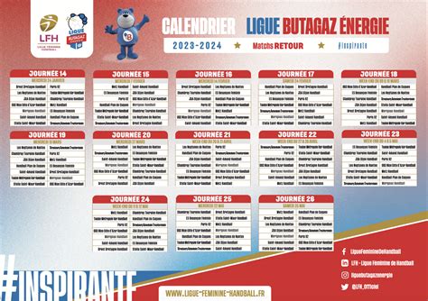 Communication Des Nouveaux Calendriers Ligue Butagaz Energie Et De