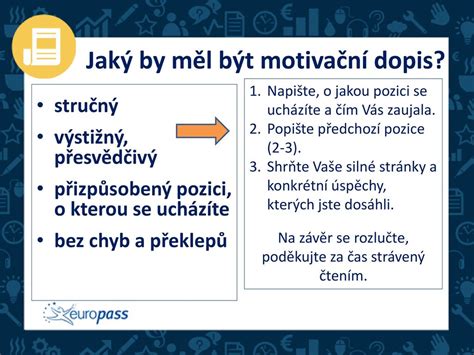 Jak na Europass životopis a motivační dopis ppt stáhnout