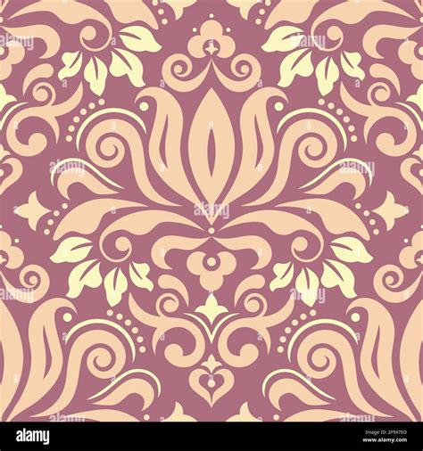 Royal Damask Wallpaper Of Fabric Print Pattern Retro Textile Vector