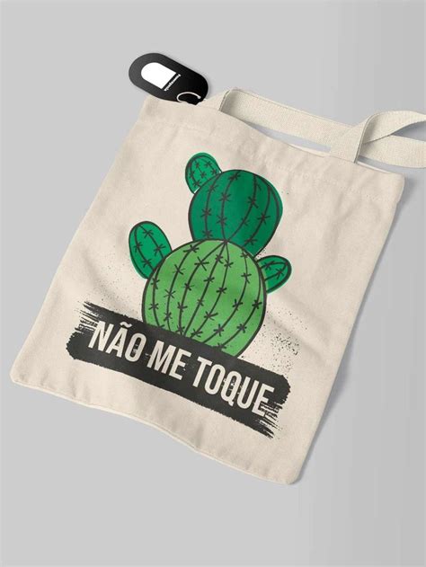 Ecobag Cacto N O Me Toque Sacolas Artesanais De Tecido Sacolas De