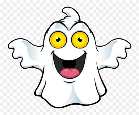 Cartoon Illustration Of A Happy Ghost Waving. Royalty Free SVG - Clip ...