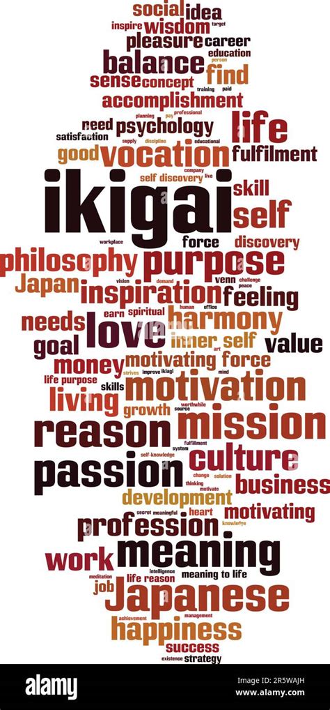 Concept De Nuage De Mots Ikigai Collage De Mots Sur Ikigai