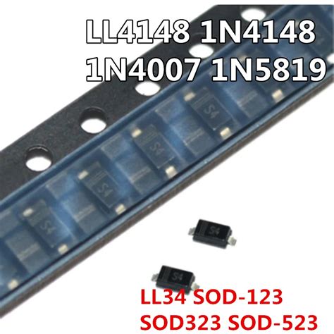 100pcs-LL4148-LL34-1N4148-1N4148WS-1N4148WT-T4-1N4007-1N4007W-T7-A7 ...