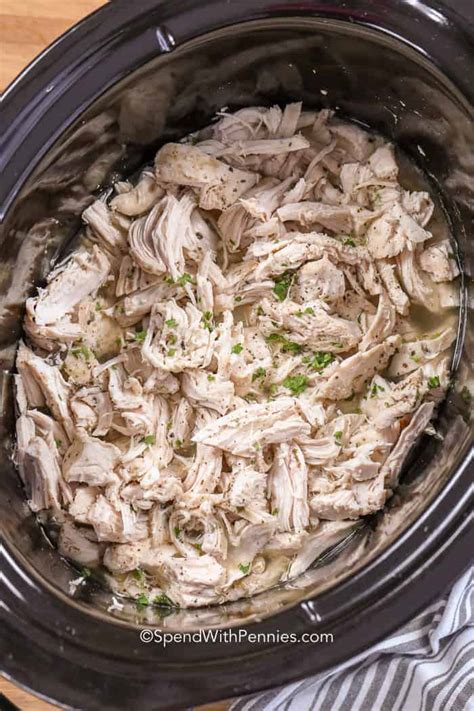 Crock Pot Shredded Chicken Spend With Pennies