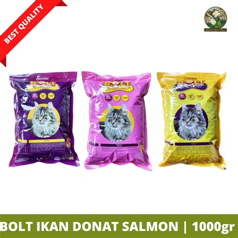 Jual Makanan Kucing Merk BOLT Original Ikan Donat Salmon 1kg Shopee