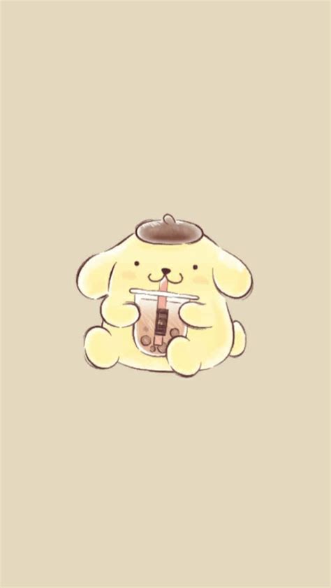 Download Pompompurin Coffee Hat Cute Illustration Wallpaper