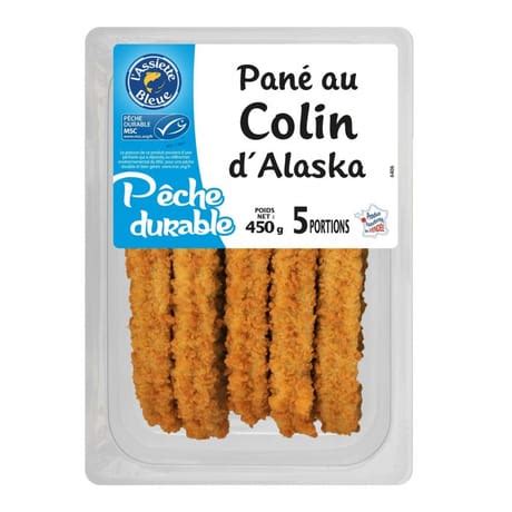 Assiette bleue pané au colin alaska MSC x5 450g