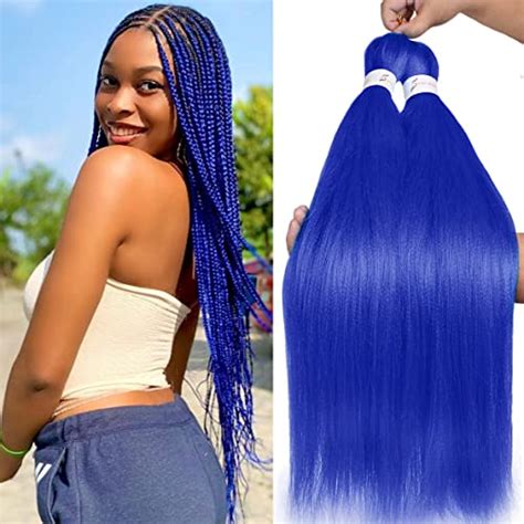 Leeven Packs Blue Pre Stretched Braiding Hair For Highlight Inch Yaki Ez Braiding Hair Hot