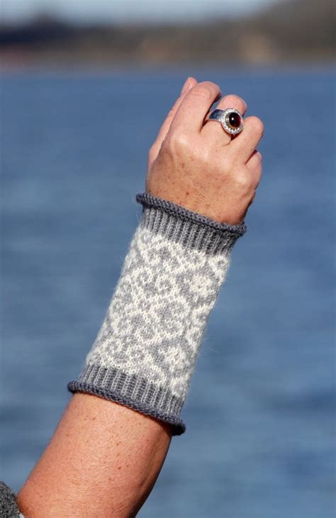 Roberta Ornamente Norweger Alpaka Blau Gestrickt Handgestrickt