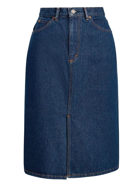 Polo Ralph Lauren A Line Denim Midi Skirt In Blue Lyst