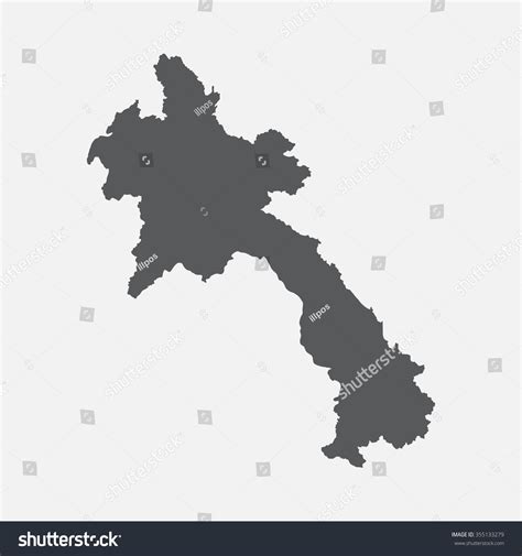 Laos Country Mapborder Grey Color Vector Stock Vector (Royalty Free ...