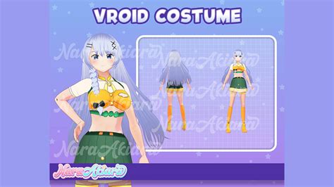 Show Your Style With D Vroid Clothes Yellow Crop Top With Green Skirt