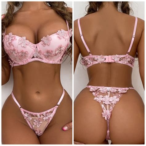 Intimates Sleepwear New Sensual D Appliqu Transparent Lingerie Set Poshmark