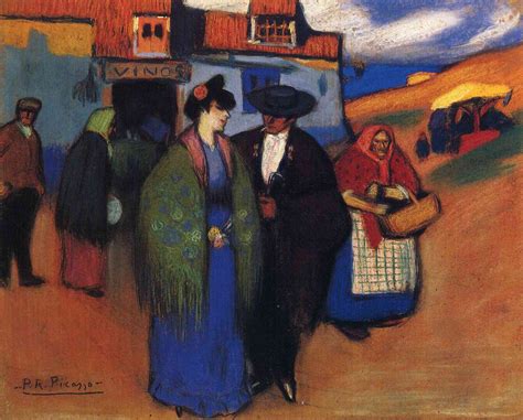 Pablo Picasso Spanish Couple In Front Of Inn 1900 Kunst Picasso