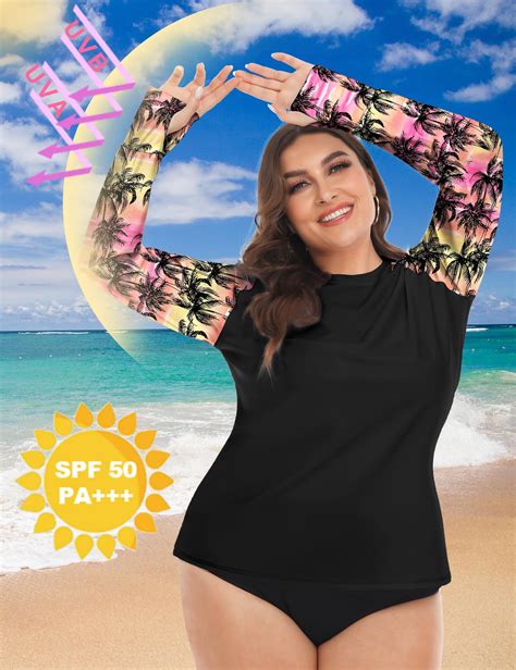 Tiyomi Womens Plus Size Swimsuit Tops 3x Upf 50 Sun Protection Rash