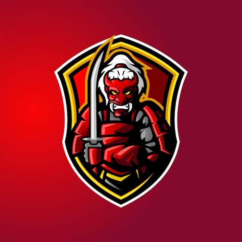 Premium Vector Samurai Demon Mascot Logo