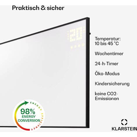 Klarstein Klarstein Infrarotheizung Mit Thermostat 600W Elektroheizung