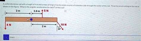 Solved A Uniformly Dense Rod With A Length Of M And A Mass Of Kg Is