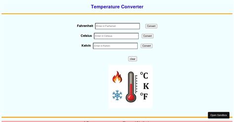 My Temperature Converter Codesandbox