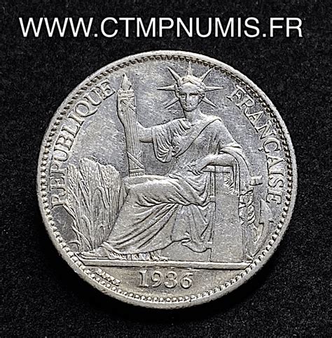 INDOCHINE COLONIE FRANCAISE 50 CENT ARGENT 1936 SUP CTMP NUMIS