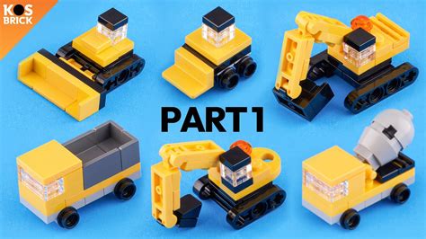 Lego Construction Mini Vehicles Part 1 Tutorial YouTube