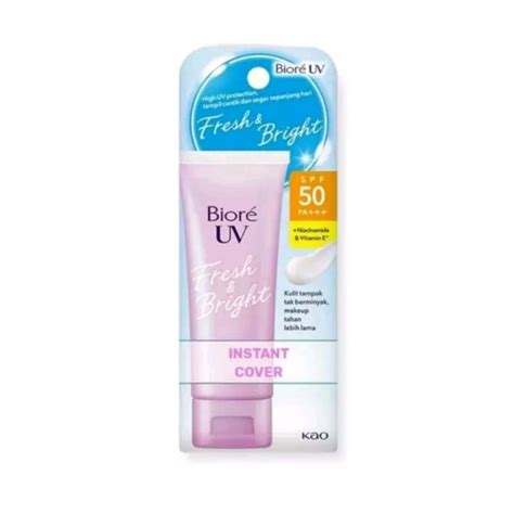 Biore UV Fresh Bright Instant Cover SPF 50 PA 30gr Shopee Malaysia