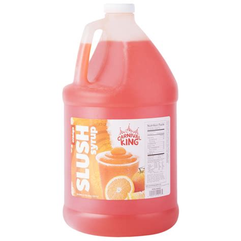 Carnival King 1 Gallon Orange Slushy 5 1 Concentrate 4 Case