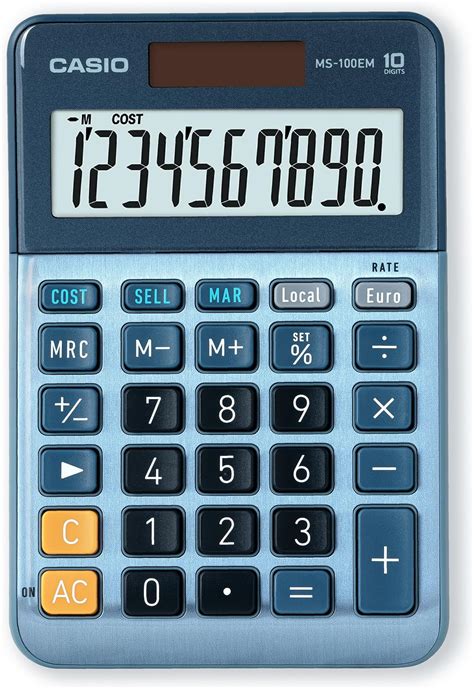 Casio MS100EM Calculatrice de Bureau à 10 Chiffres à énergie solaire