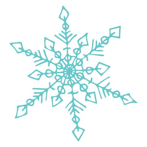 Cute Hand Drawn Snowflake Clipart Vector Doodle Illustration