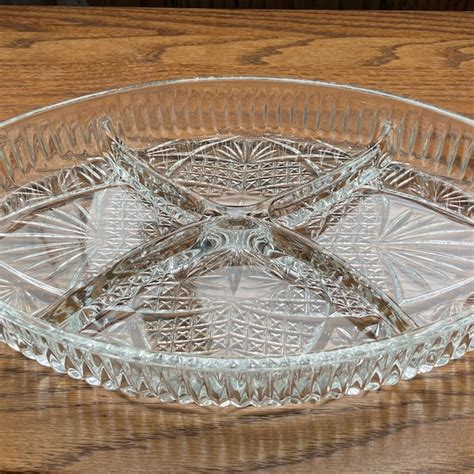 Crystal Relish Tray Etsy