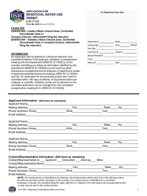 Fillable Online Dnrc Mt Surface Water Application For Beneficial Water