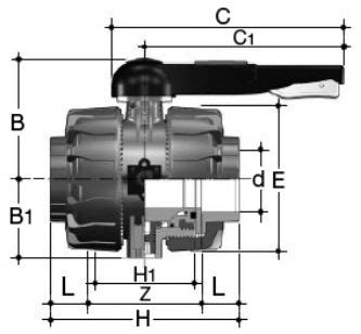 Durapipe ABS Ball Valve EPDM Plain Inch ABS Pipework