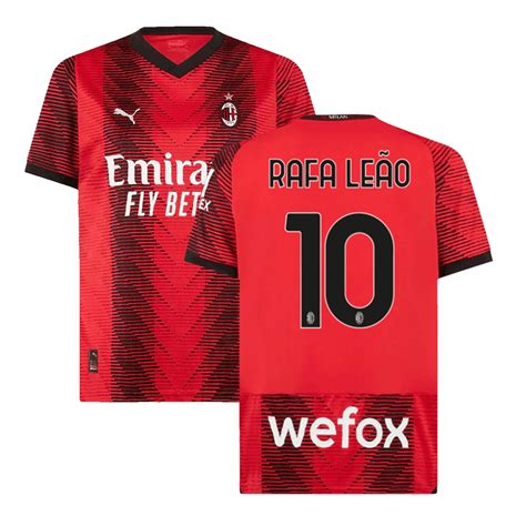 Camiseta RAFA LEÃO 10 AC Milan 2023 24 Primera Equipación Local Hombre