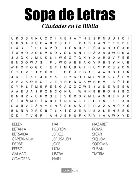 Sopa De Letras De La Biblia Image To U