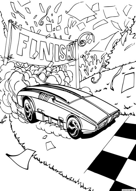 Coloriage Hot Wheels Voitures Finish Dessin Hot Wheels Imprimer