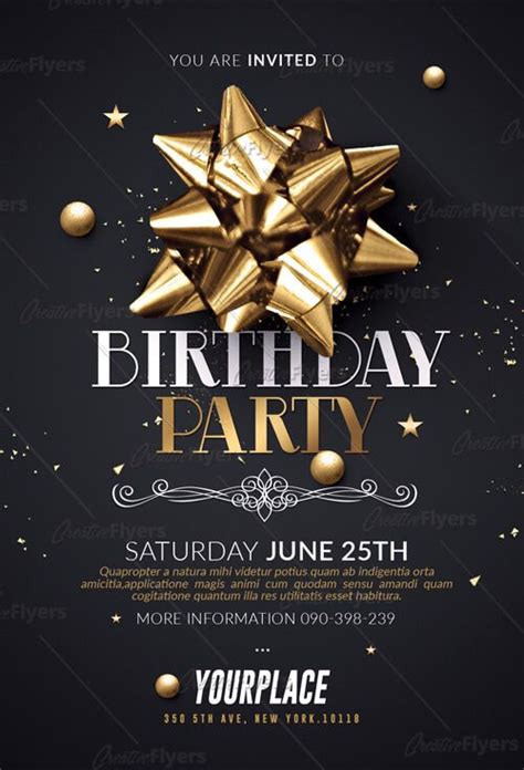 Birthday Party Flyer Psd Templates ~ Creative Flyers Diseño De Invitación Tarjetas Invitacion