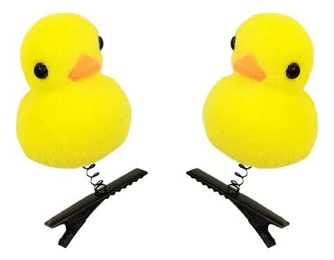 Set Pzas Horquilla Broche Pato Pollito Para Cabello Kawaii Meses Sin