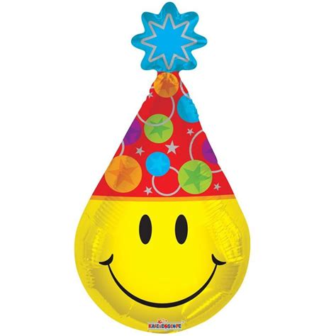 Smiley Face Party Hat Balloon Inflated 14 Inch Apac Eu