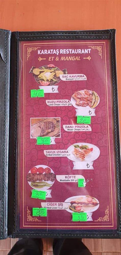 Menu At Karata Et Mangal Turkey