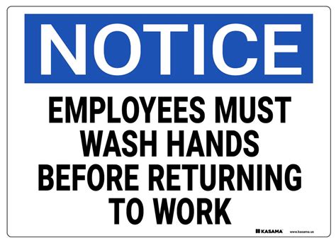 Employees Must Wash Hands Sign Printable - Printable Templates