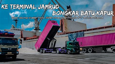 Full Basuri Ikut Dump Trailer Hino Mbois Bongkar Batu Kapur Ke