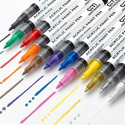 Fumile Acrylic Paint Pens Colors Paint Marker Pen Set Ideal For Rock