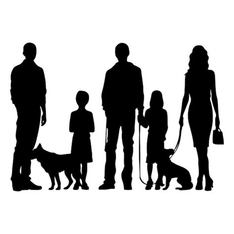 A family poses with a dog and a dog | Premium AI-generated vector