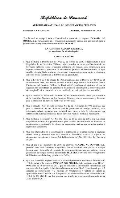 Autoridad Nacional De Los Servicios P Blicos Asep