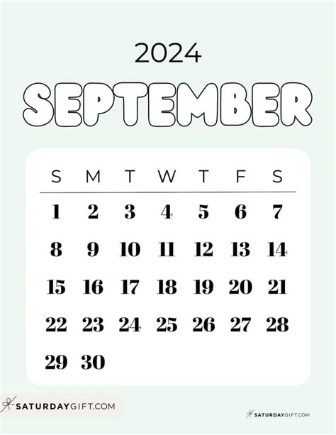 Free Cute September 2024 Calendar Emera Imojean